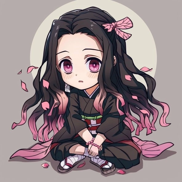 Cute Nezuko chibi phong cách vui nhộn đáng yêu 