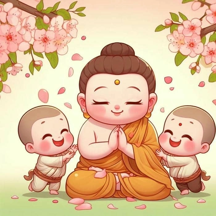 Phật cute thần thái ngộ nghĩnh phong cách an lành 