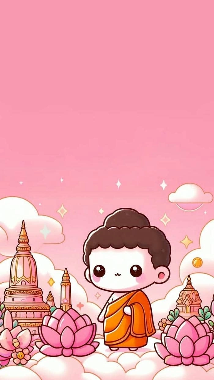 Ảnh Đức Phật chibi phong cách an lành ngộ nghĩnh 