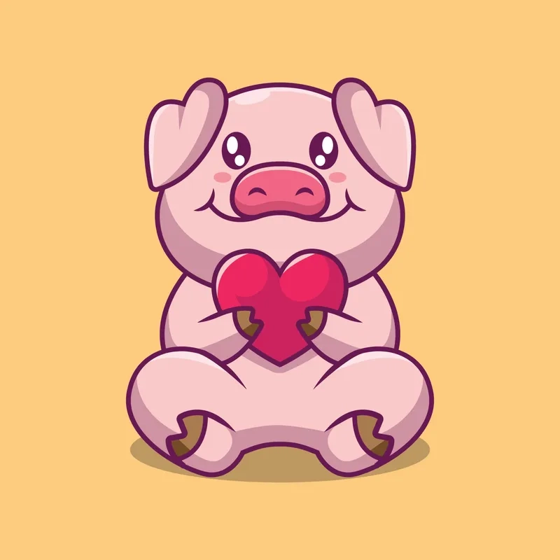 Hình con heo dễ thương chibi hoàn hảo cho tín đồ cute