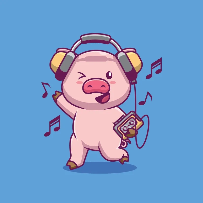 Hình heo chibi dễ thương khiến không gian thêm sinh động