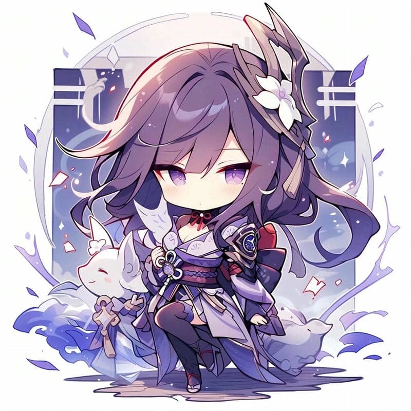 Crying chibi Raiden Shogun nét vẽ buồn đốn tim