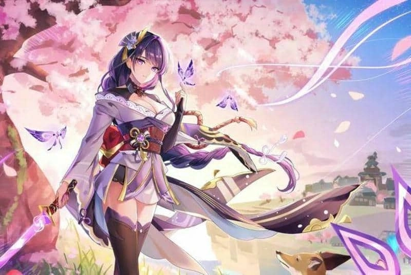 Chibi Raiden Shogun wallpaper tô điểm màn hình đẹp