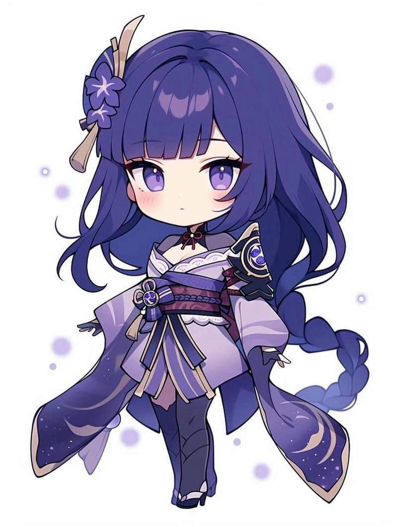 Raiden Shogun chibi transparent png chất lượng cao