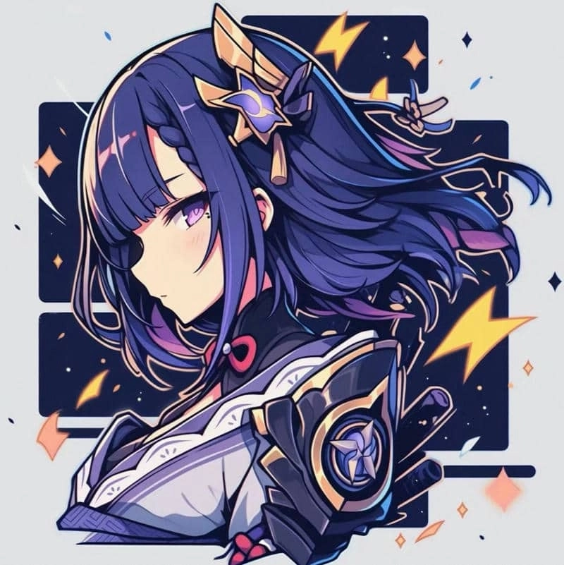 Chibi Raiden Shogun gif hình động dễ thương cho fan