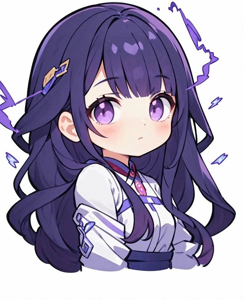 Raiden Shogun chibi transparent hình ảnh trong suốt đẹp