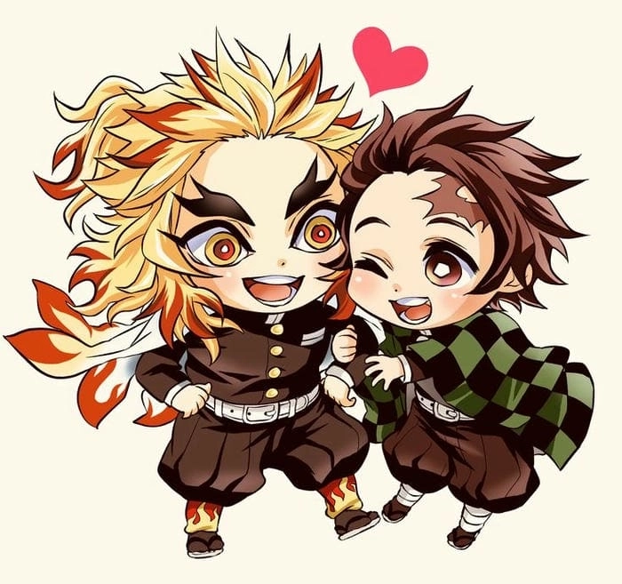 Kimetsu no Yaiba Rengoku chibi là biểu tượng của ngọn lửa