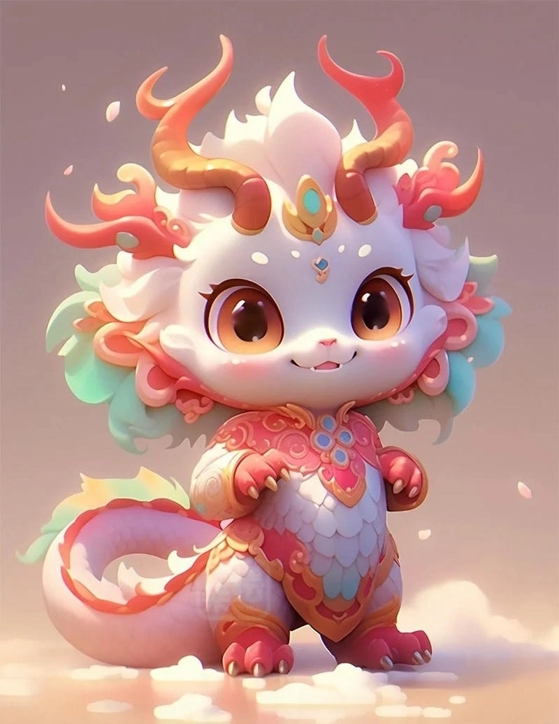 Hình rồng chibi 2024 phong cách mới cho năm Rồng