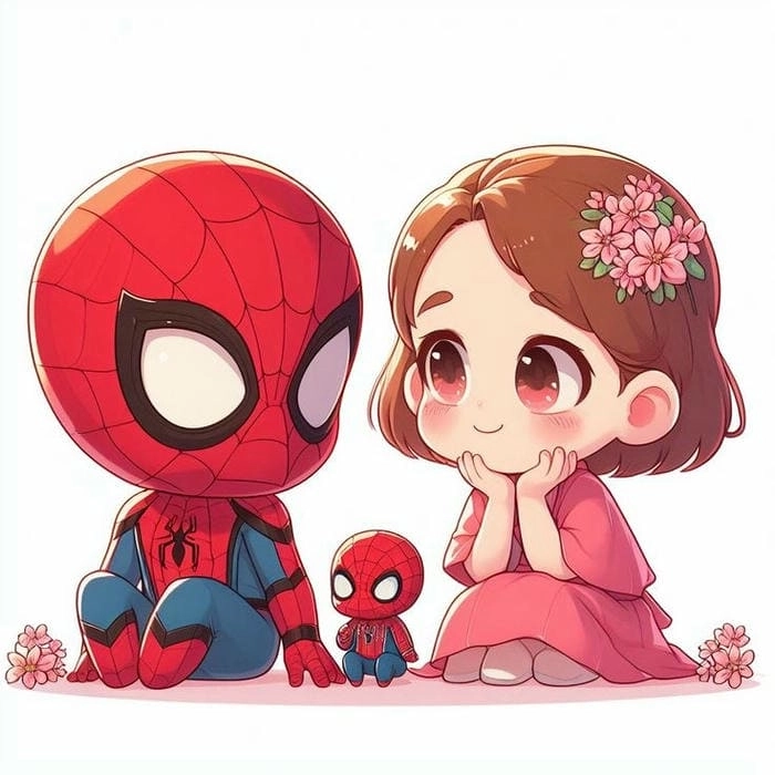 Hình vẽ Spider Man chibi phong cách ngộ nghĩnh đáng yêu 