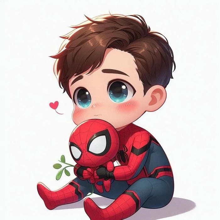 Cute Spider Man chibi thần thái vui nhộn đáng yêu 