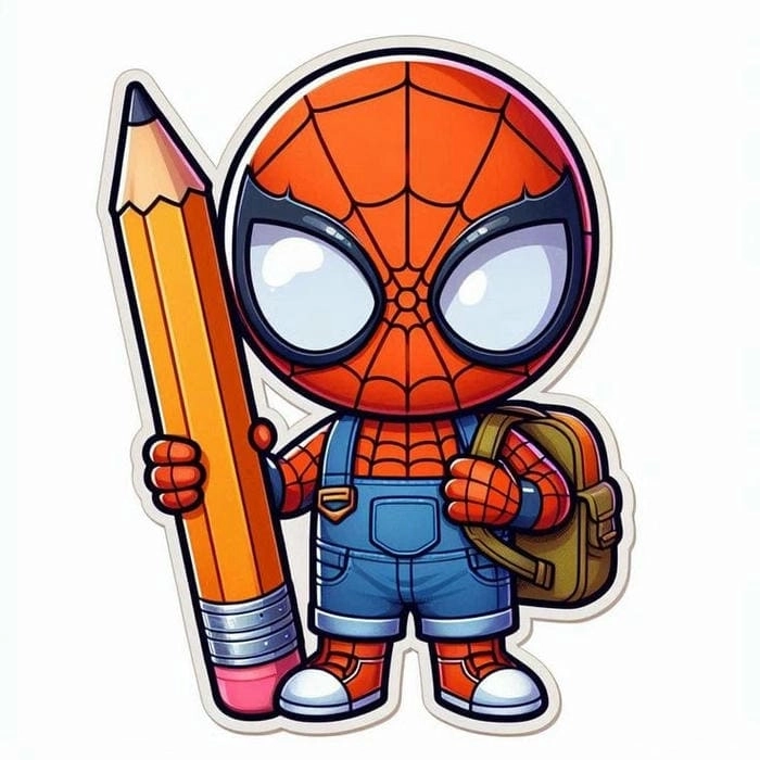 Ảnh Spider Man chibi nét vẽ ngộ nghĩnh đáng yêu 