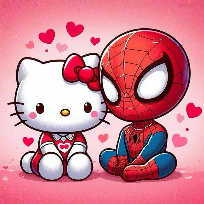Spider Man chibi art phong cách nghệ thuật đáng yêu 