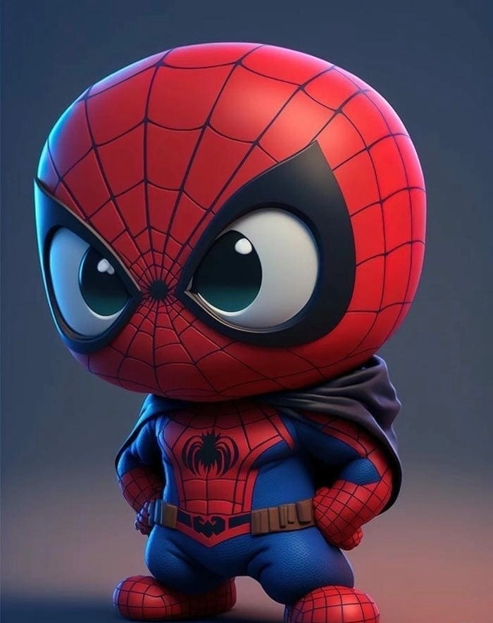 Cute chibi SpiderMan drawing nét vẽ ngộ nghĩnh 