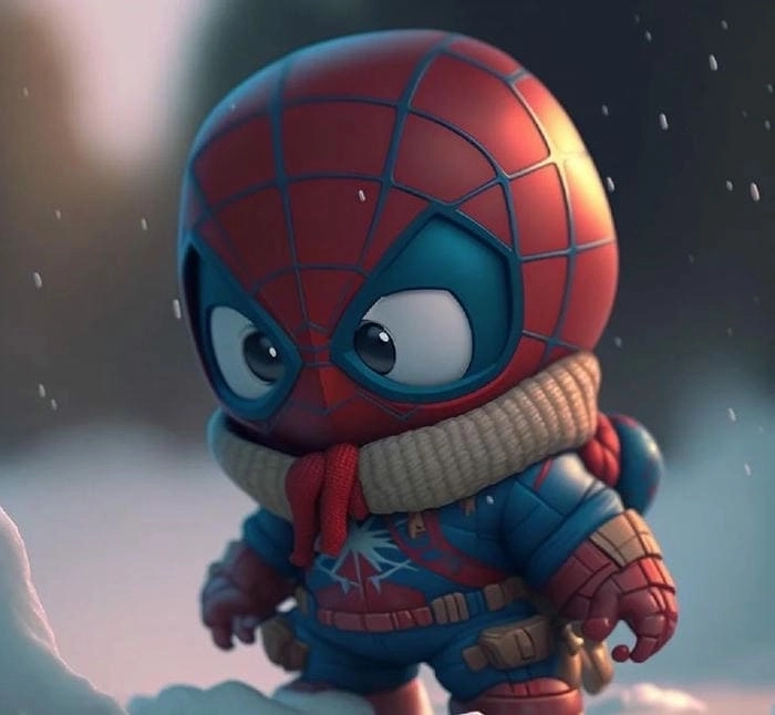 Cute Spider Man chibi thần thái vui nhộn đáng yêu 