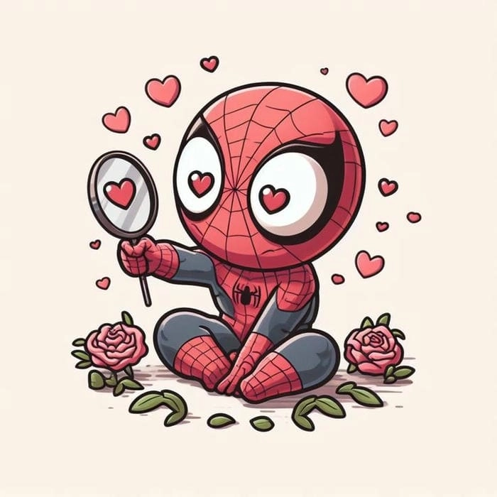 Hình ảnh Spider Man chibi nét vẽ ngộ nghĩnh đáng yêu 