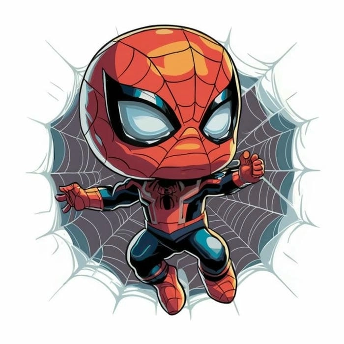 Hình Spider Man chibi phong cách vui nhộn dễ thương 