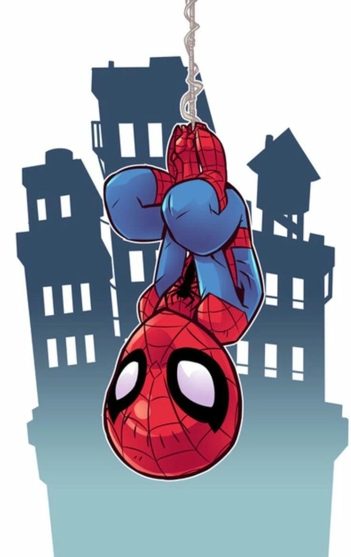 Mô hình Spider Man chibi phong cách minh họa đáng yêu 