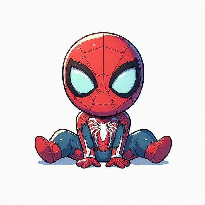 Spider Man cartoon chibi nét vẽ hoạt hình dễ thương 