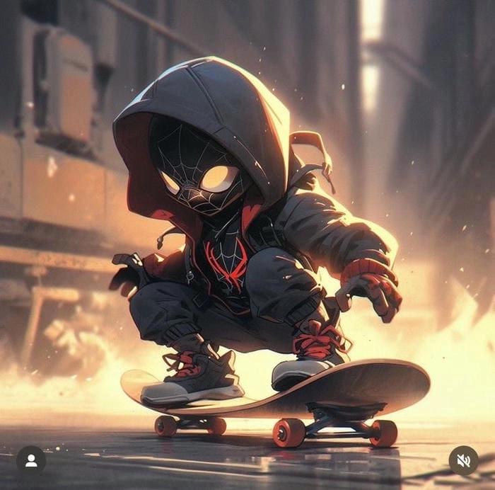 Spider Man chibi nét vẽ dễ thương phong cách vui nhộn 