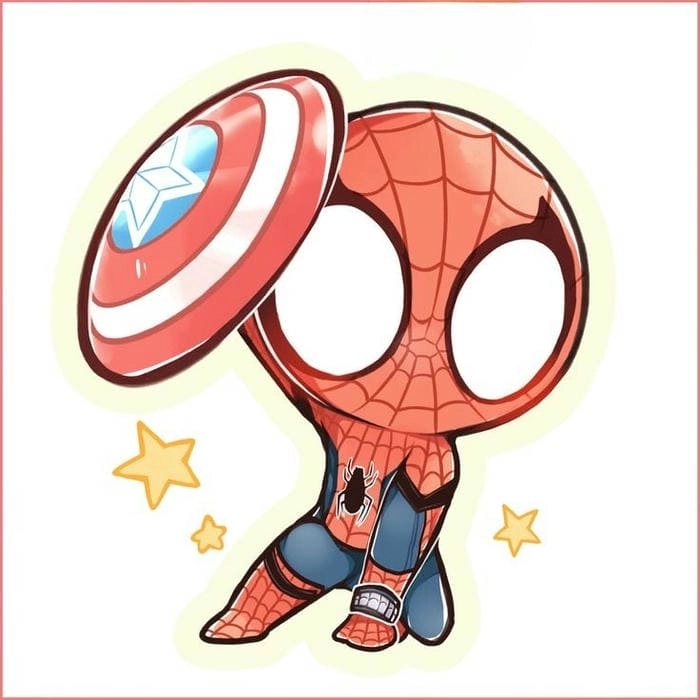 Spider Man chibi cute thần thái ngộ nghĩnh đáng yêu 