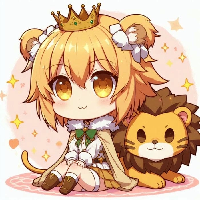 Hình ảnh cung Sư Tử chibi nét vẽ hoàng đạo đáng yêu 