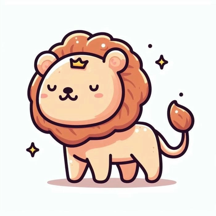 Chibi sư tử nét vẽ dễ thương phong cách ngộ nghĩnh 