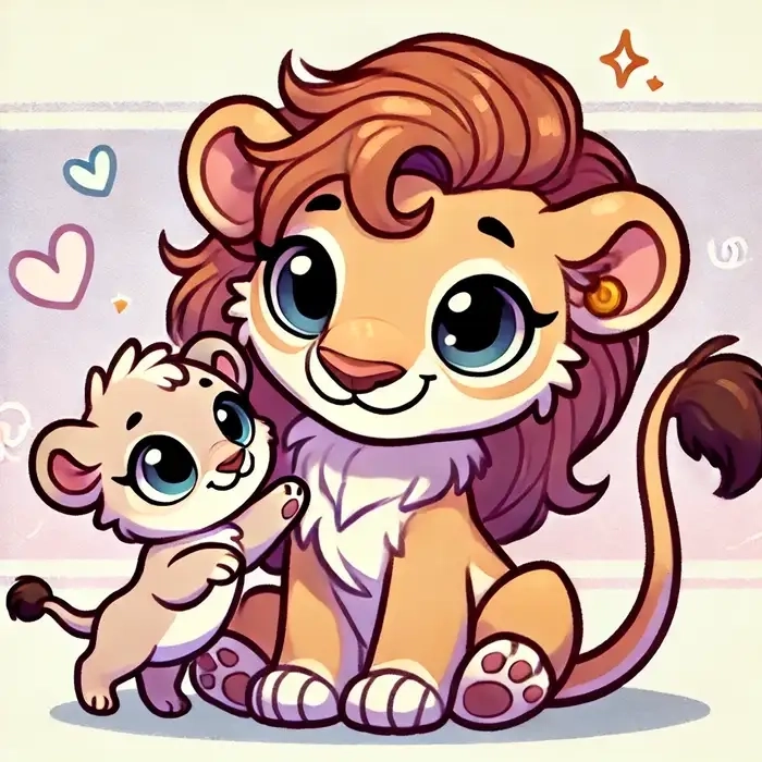 Sư tử cute thần thái vui nhộn đáng yêu 