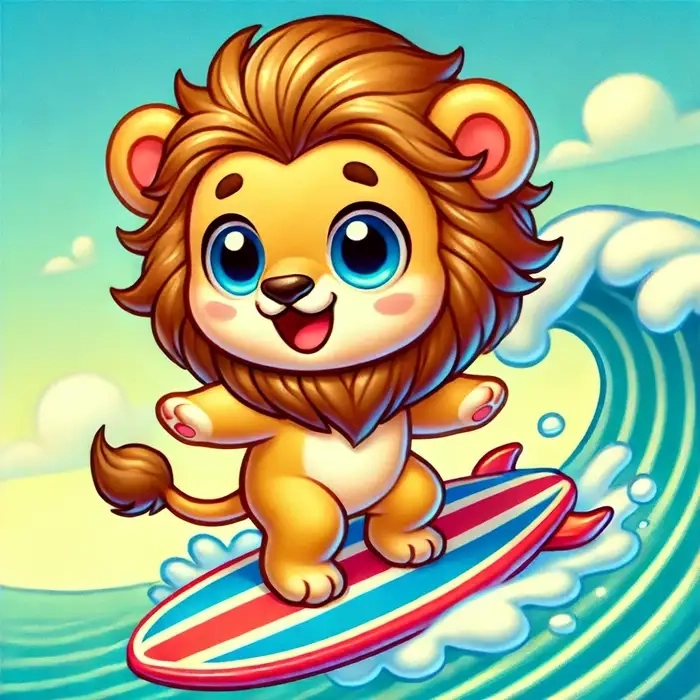 Ảnh cung Sư Tử chibi thần thái hoàng đạo vui nhộn 