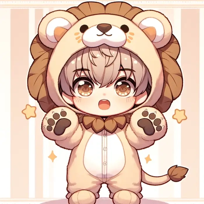 Sư tử chibi nét vẽ dễ thương phong cách ngộ nghĩnh 