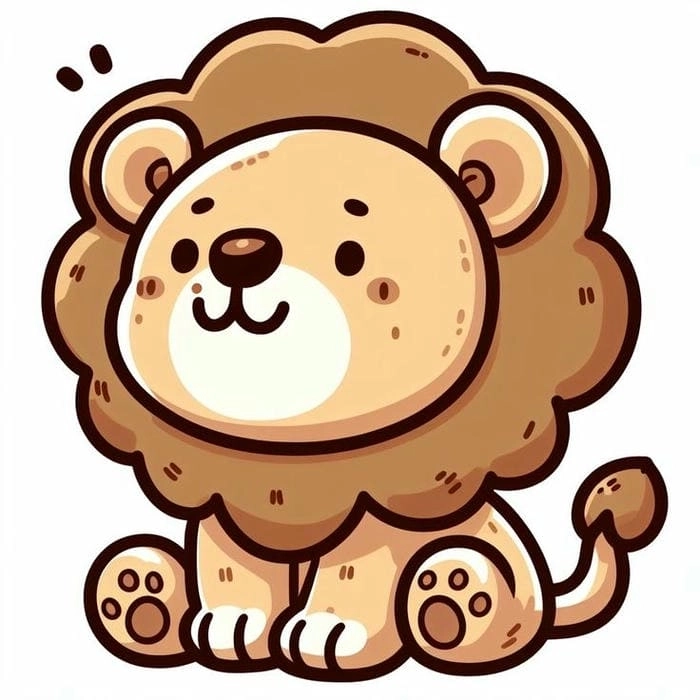 Ảnh sư tử chibi nét vẽ ngộ nghĩnh đáng yêu 