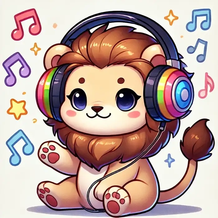 Hình cung Sư Tử chibi phong cách hoàng đạo đáng yêu 