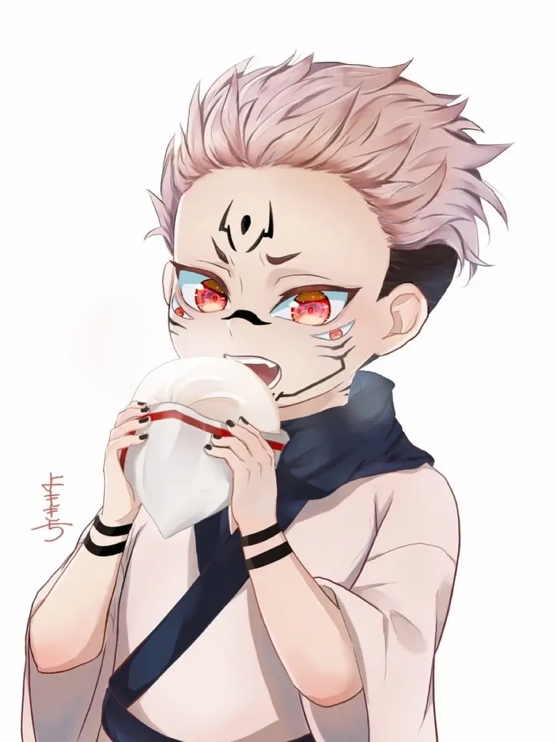 Thưởng thức các bản Sukuna chibi sketch phác họa tuyệt đẹp