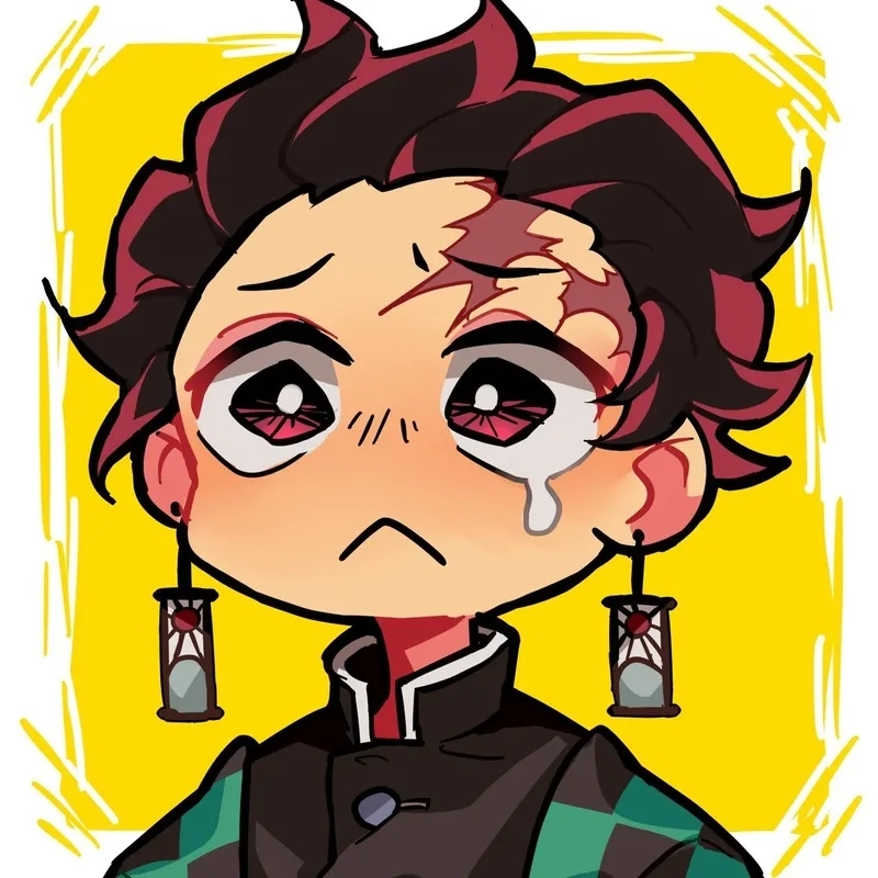 Tanjiro chibi sticker, dán ngay để thêm phần đáng yêu