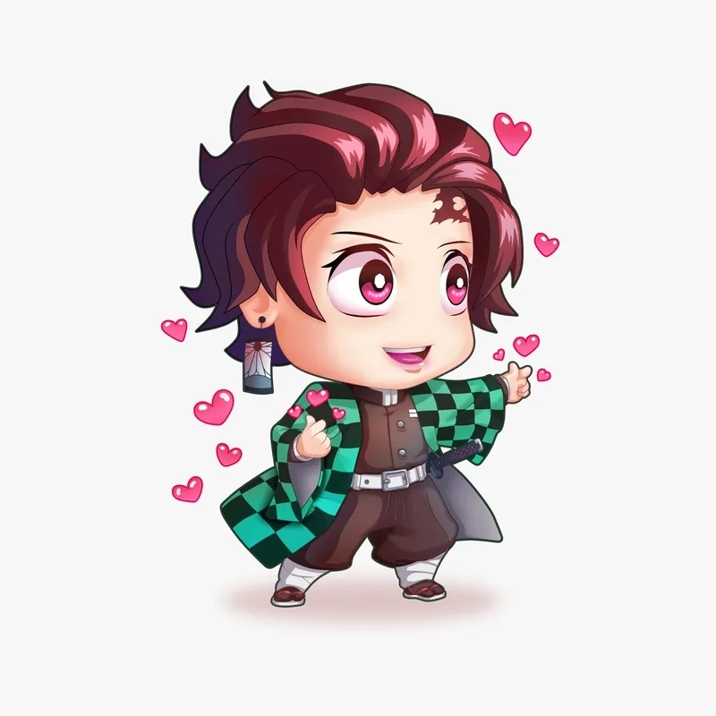 Dibujos de Tanjiro chibi, nét vẽ anime độc đáo, dễ thương