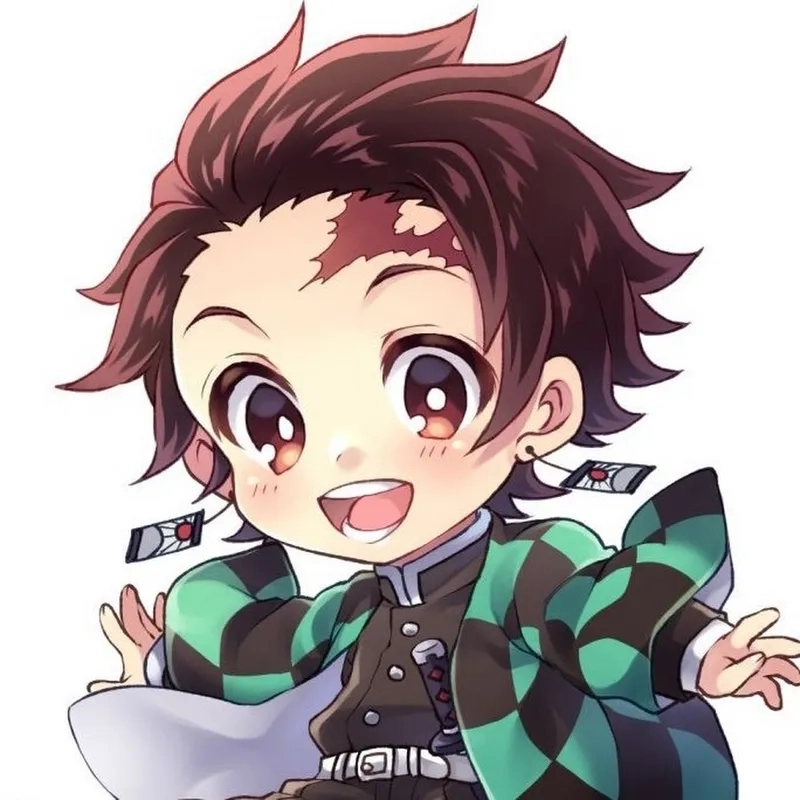 Demon Slayer Tanjiro chibi drawing, vẽ dễ, đẹp lung linh