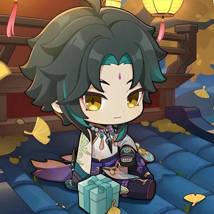 Xiao Genshin chibi nét vẽ đậm chất Genshin Impact