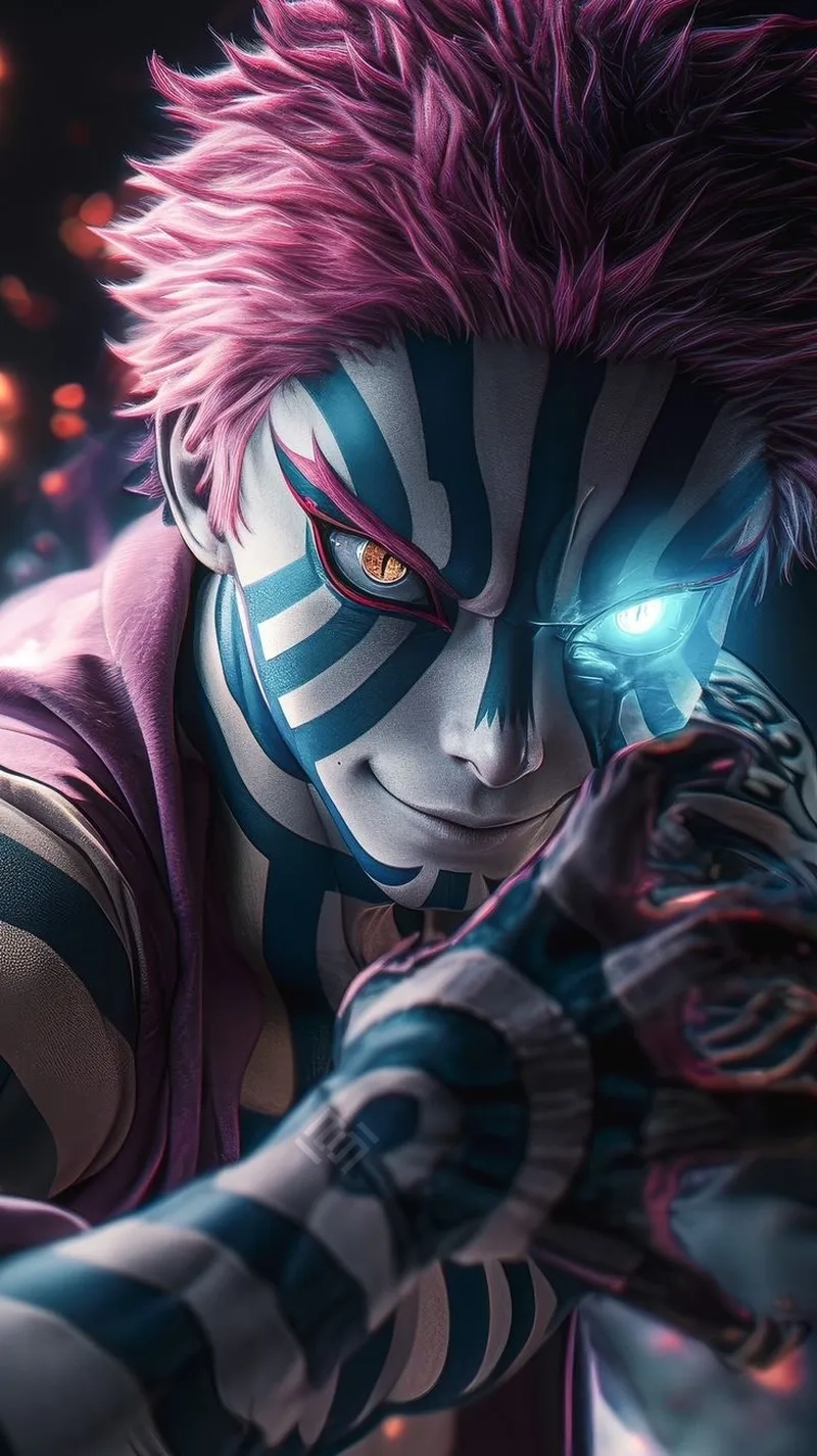 Ảnh Akaza với tạo hình đầy uy lực và sắc lạnh