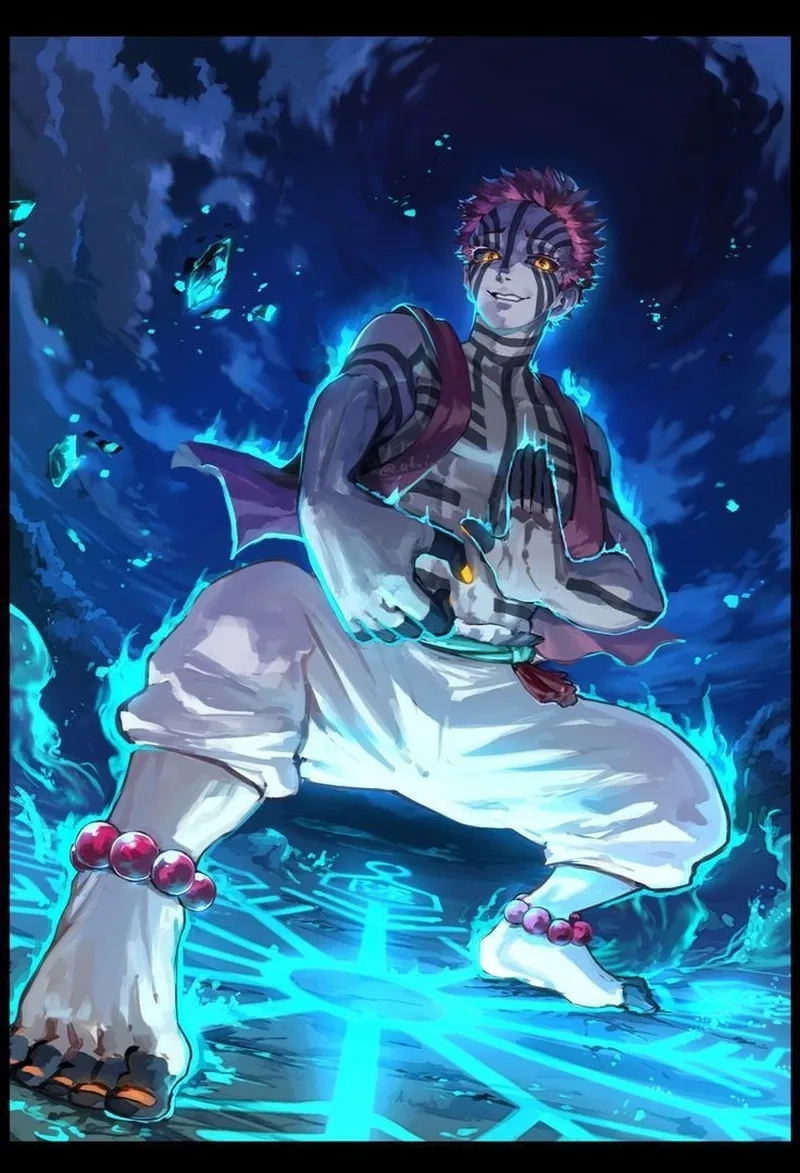 Hình Akaza ngầu trong các trận chiến rực lửa