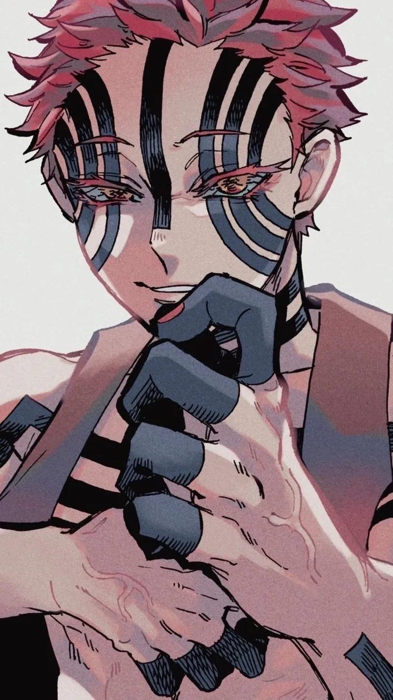 Ảnh Akaza cute dưới nét vẽ fanart độc đáo