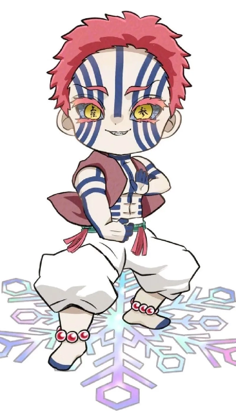 Akaza Douma chibi xuất hiện trong loạt ảnh fan chế