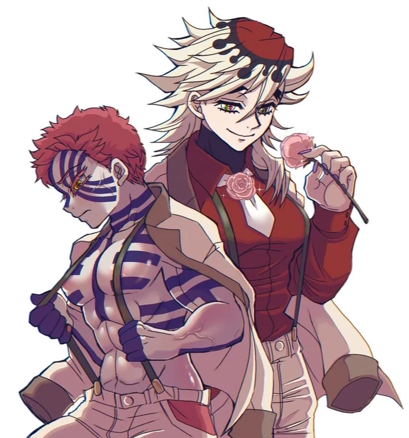 Akaza x Douma xuất hiện trong nhiều fanart và fanfic