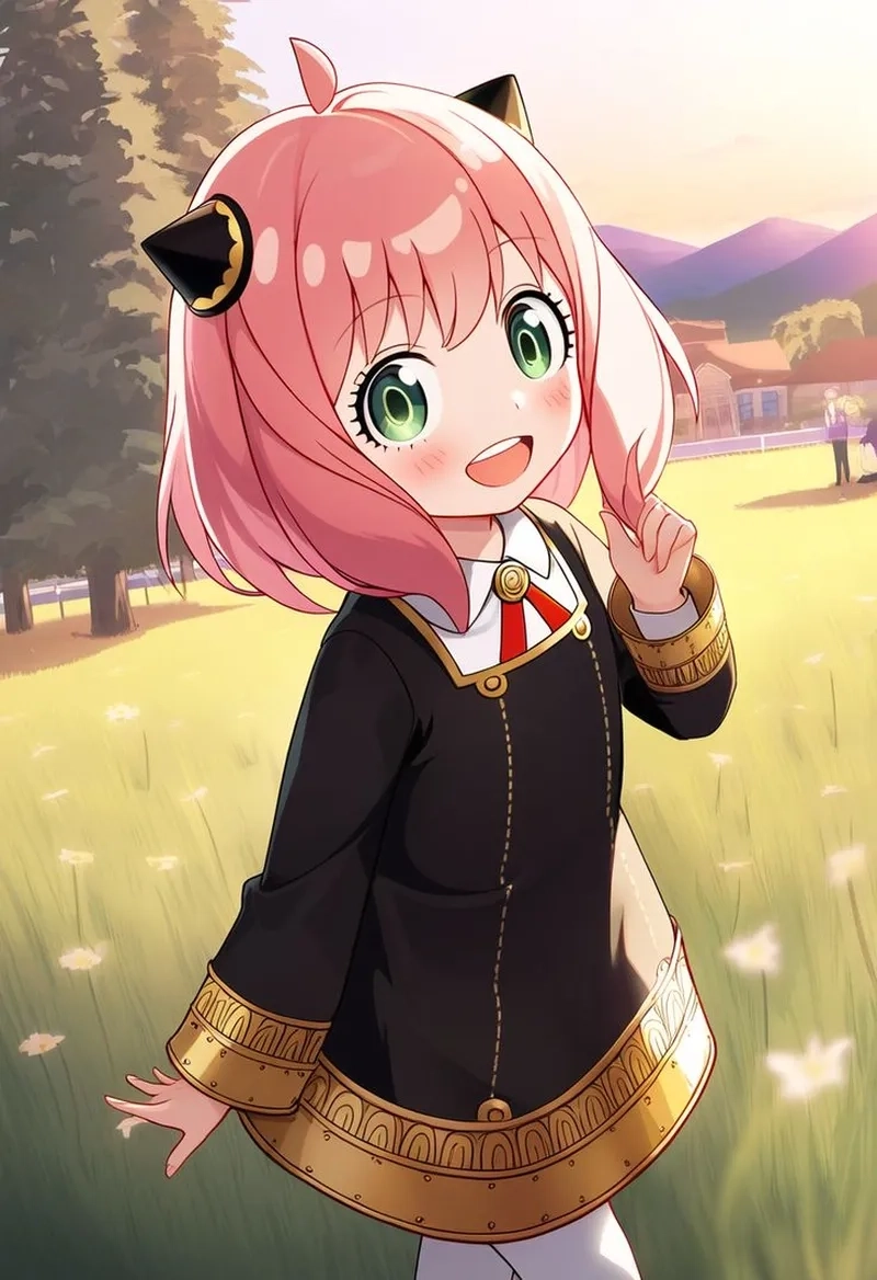 Anya cười rạng rỡ tạo cảm giác vui vẻ và lôi cuốn người xem