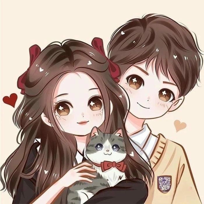 Tận hưởng dễ thương ảnh cặp đôi anime chibi cute cực chill