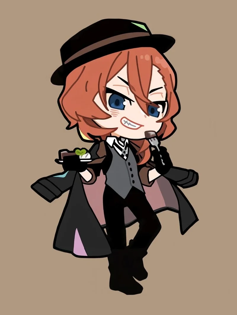 Chuuya chibi phiên bản nhỏ dễ thương nhưng vẫn giữ được phong thái ngầu