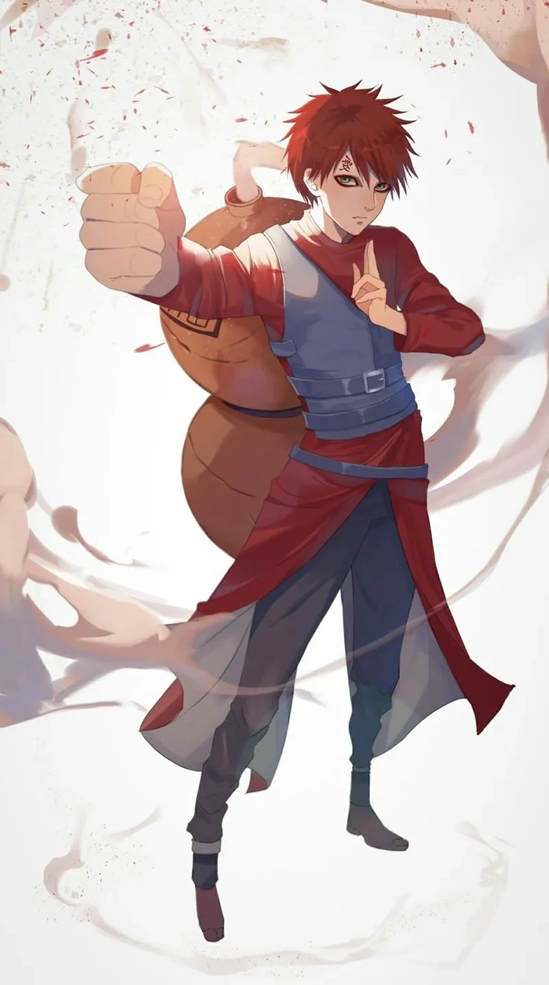 Hình ảnh Gaara ngầu toát lên cá tính mạnh mẽ và quyền lực