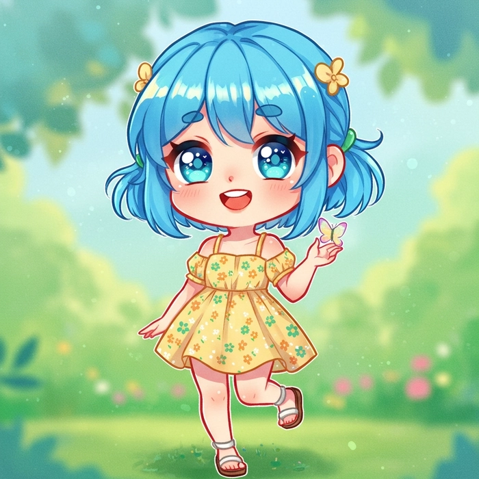 Ảnh anime chibi cute nữ đẹp nhẹ nhàng và trong sáng