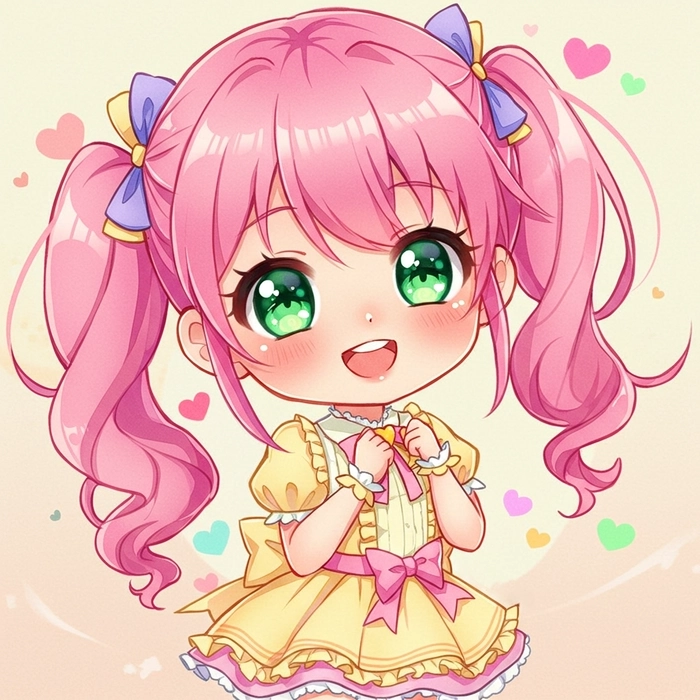 Ảnh anime chibi nữ có thể dùng làm avatar hoặc poster