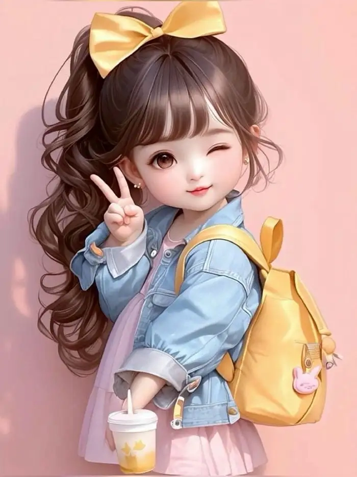 Ảnh chibi nữ dễ thương giúp làm nổi bật phong cách đáng yêu