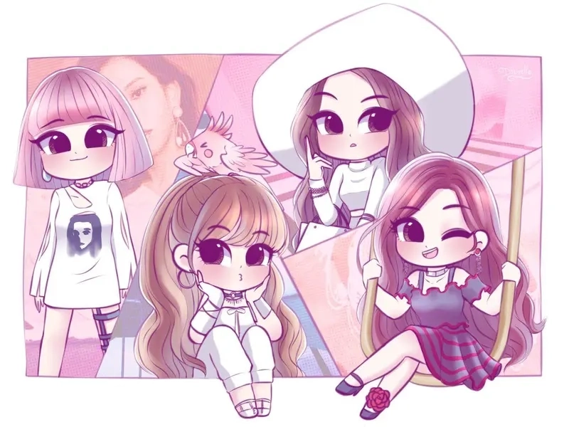 Thể hiện gu cá tính với hình nền điện thoại blackpink chibi