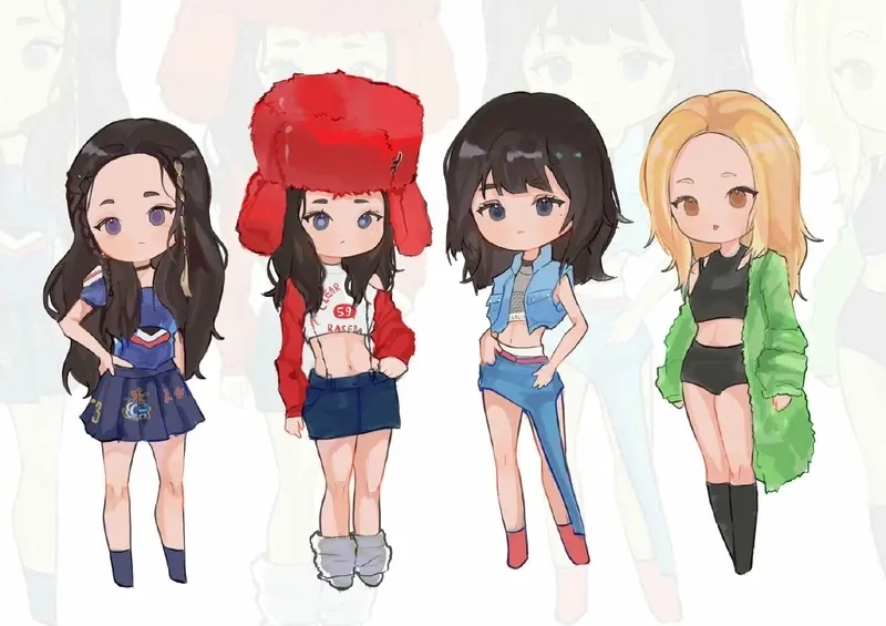 Thêm sắc hồng năng động với hình nền máy tính blackpink chibi
